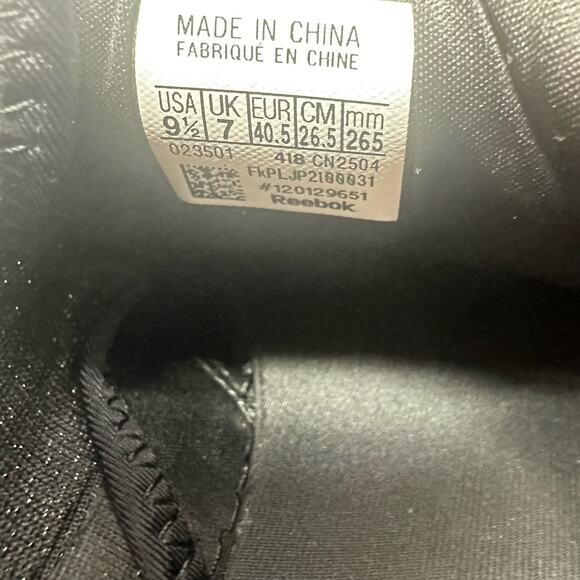 Reebok Size 9.5 Sneakers Black Lightweight Running Lace Up Outdoors Gym Sports - Picture 6 of 8